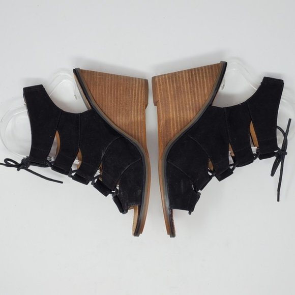 Melrose and Market Calista black lace up wedge sandal - Picture 10 of 10